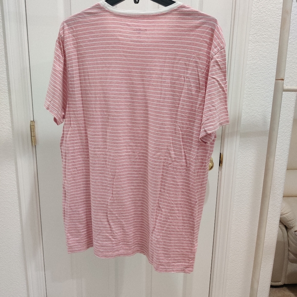 Goodfellow Striped Red White T Shirt with Contrast Collar - Picture 3 of 6